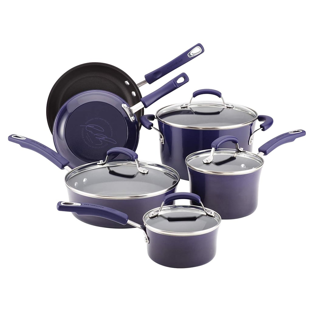 Rachael Ray Classic Brights Hard Enamel Nonstick 10-Piece Cookware Set