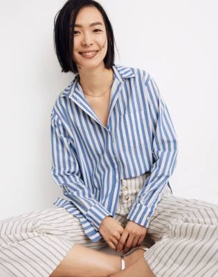 Madewell Oversized Ex-Boyfriend Shirt in Mullins Stripe