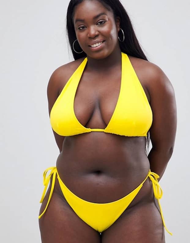 ASOS Plus-Size Black Model Yellow Bikini