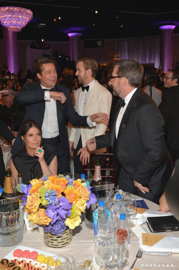 Brad Pitt, Ryan Gosling, and Steve Carell had a ball at their table.