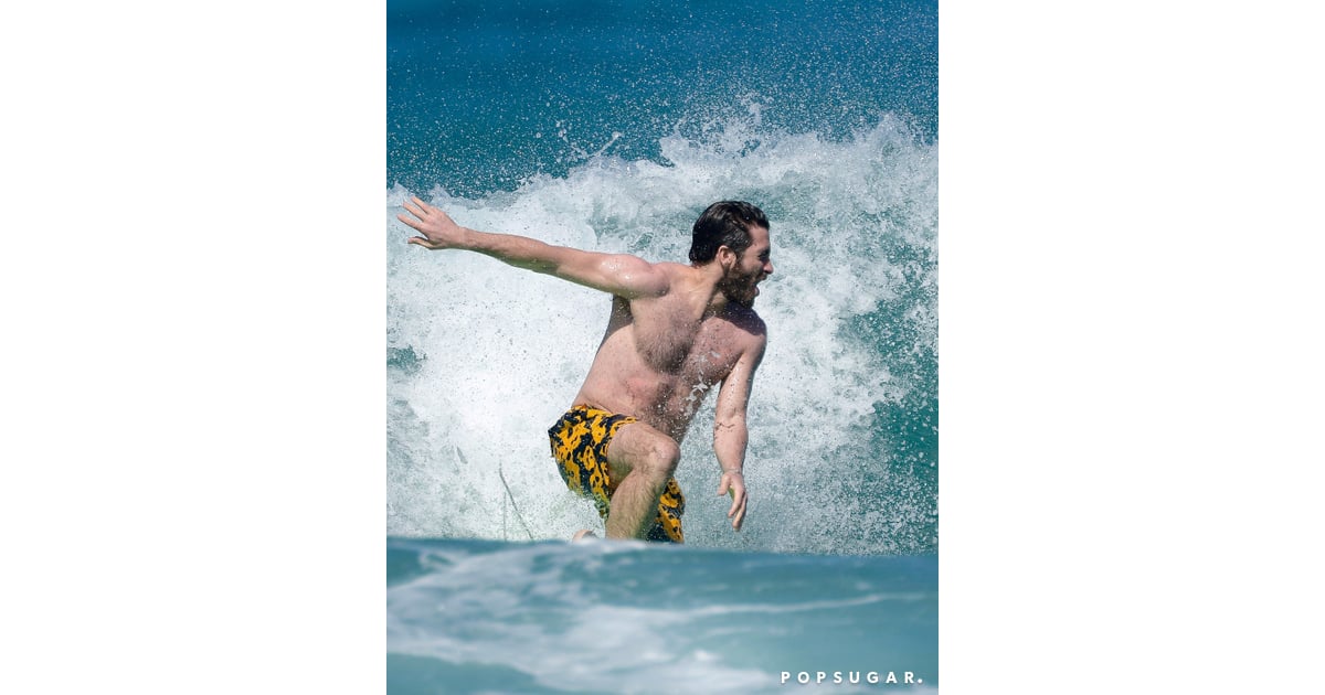 Jake Gyllenhaal Surfing In St Barts December 2016 Popsugar Celebrity Photo 7