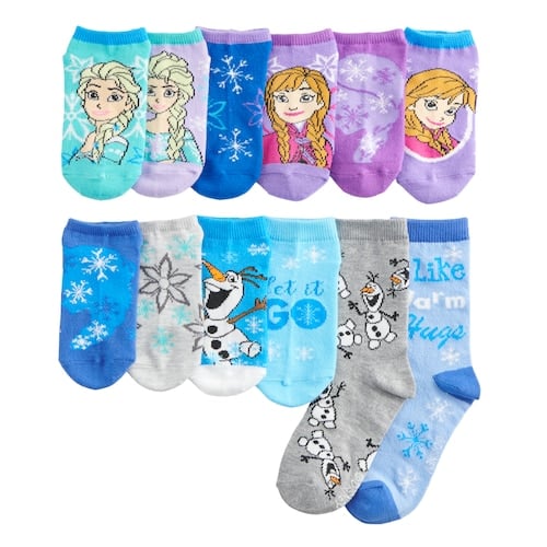 Shoe Size 3-8 US Assorted Bright-frozen 2 Disney girls Frozen 12 Days of Advent Box Socks