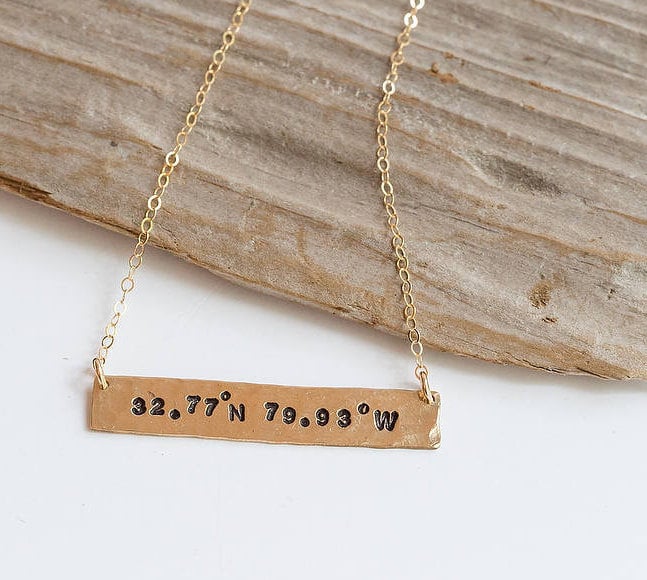 Personalized Gold Bar Necklace
