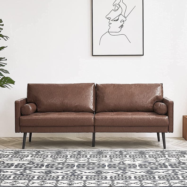 A Classic Leather Sofa: Vonanda Faux Leather Couch