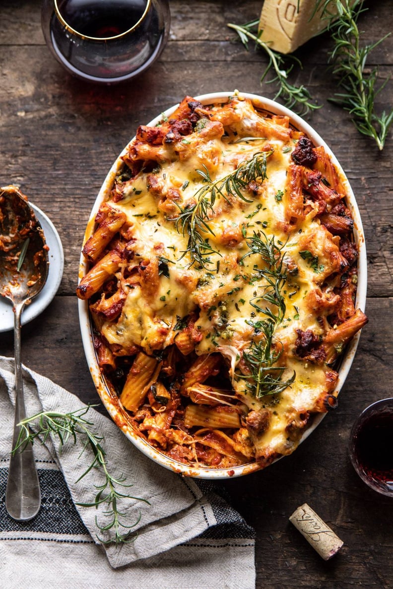 One-Pot Spicy Pesto Cheese Baked Rigatoni