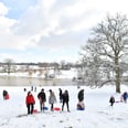 It's Snowing in Britain and People Are Trying to Ski Down the Streets