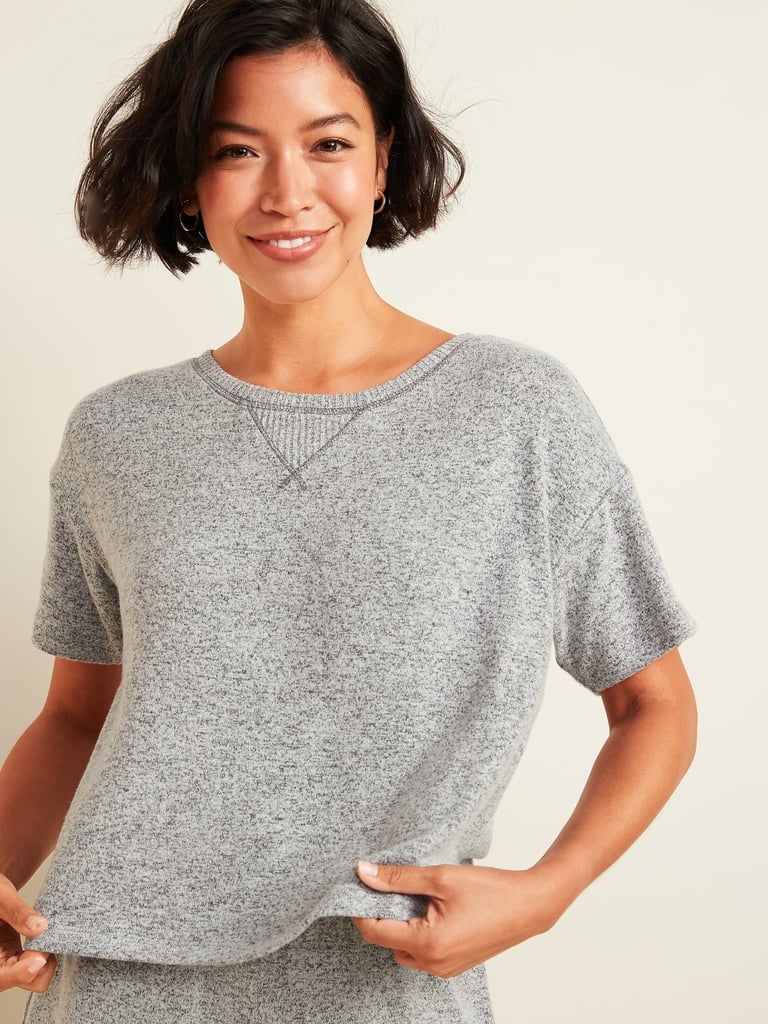 Old Navy Cropped Plush-Knit Pajama Lounge Top