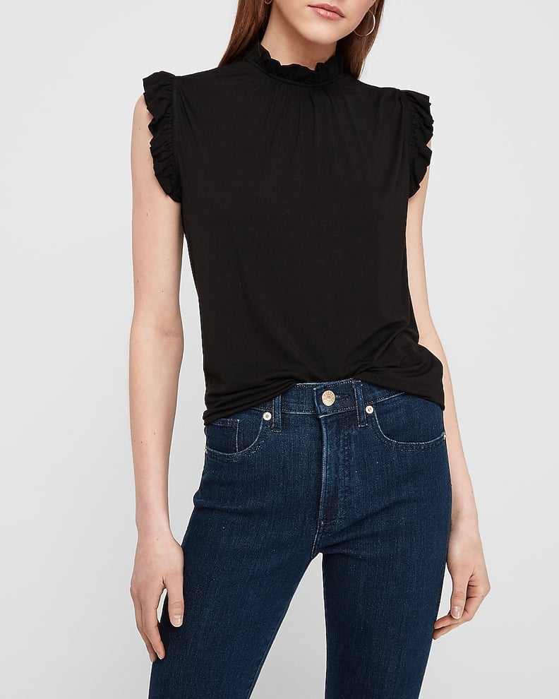 Ruffle Mock Neck Tank