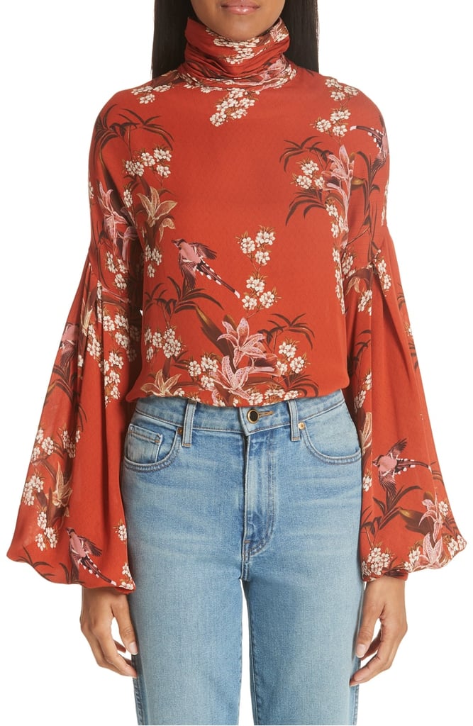 Johanna Ortiz Recoleta Puff Sleeve Silk Blouse