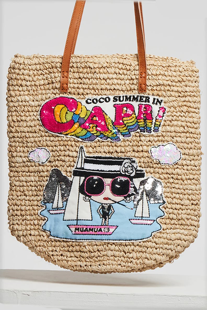 Shop Heidi Klum's Capri Raffia Tote Bag