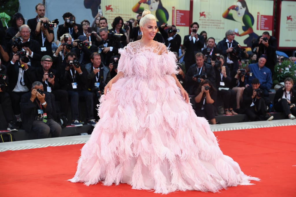 Lady Gaga Pink Valentino Dress at Venice Film Festival