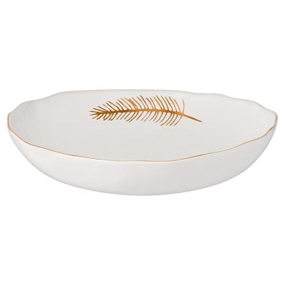 Ceramic Gold Feather Bowl