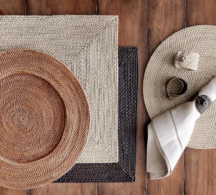 A Boho Touch Tava Handwoven Rattan Square Placemat Best Outdoor