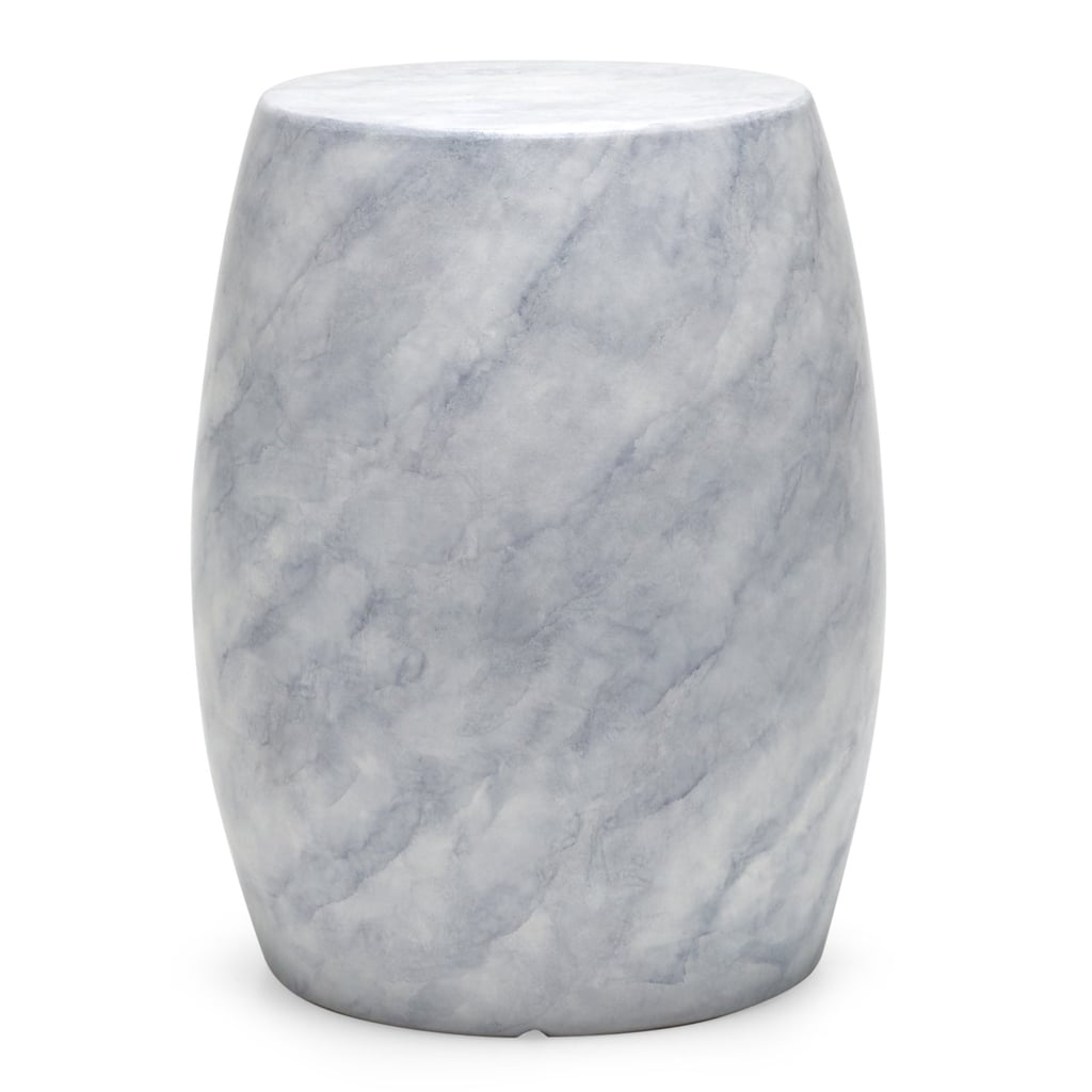 MoDRN Retro Glam Round Faux-Marble Outdoor Garden Stool