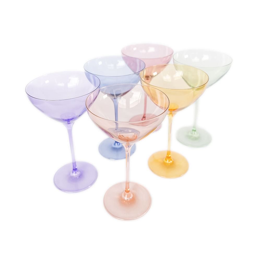 Estelle Colored Glass Stemmed Wine Glass Set