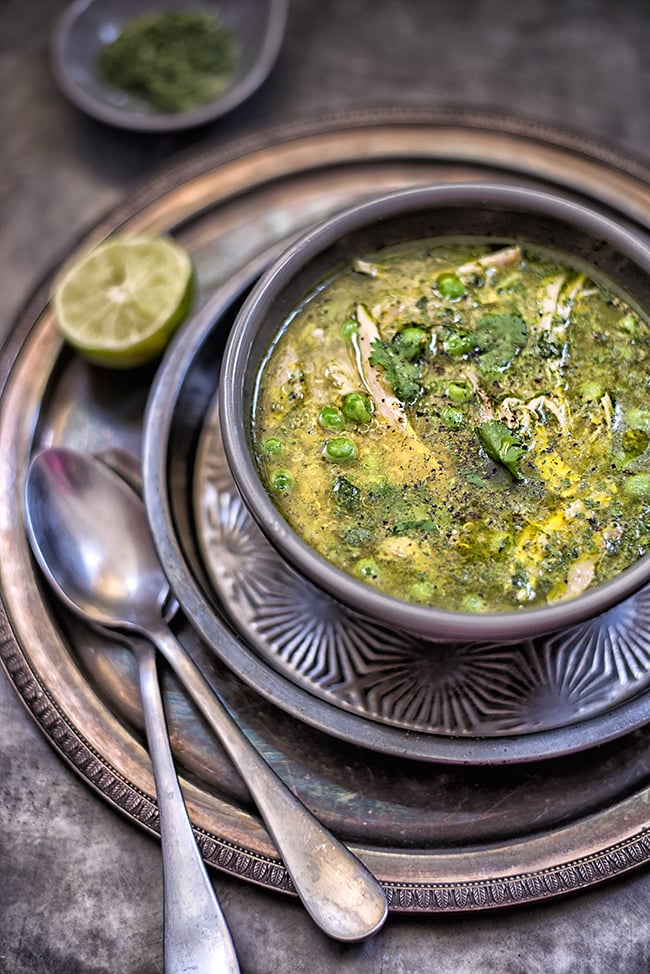 Peruvian Aquadito With Coriander, Chicken, and Quinoa