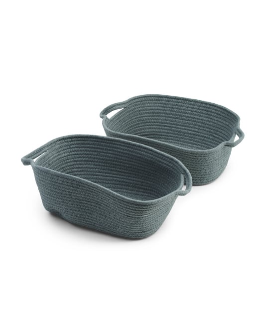 2 Pc. Rope Tapered Storage Basket Set