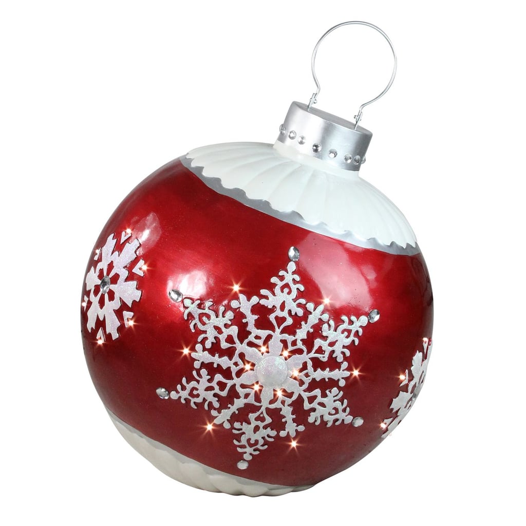 Northlight 26.5” LED Lighted Red Ball Christmas Ornament With Snowflake Outdoor Decoration