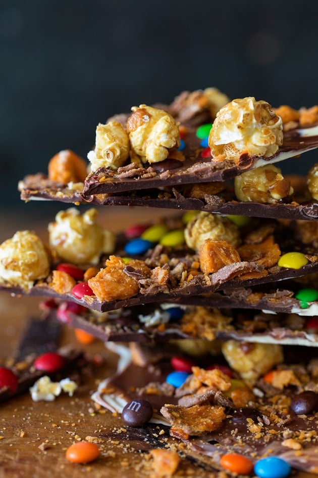 Caramel Popcorn Candy Bark
