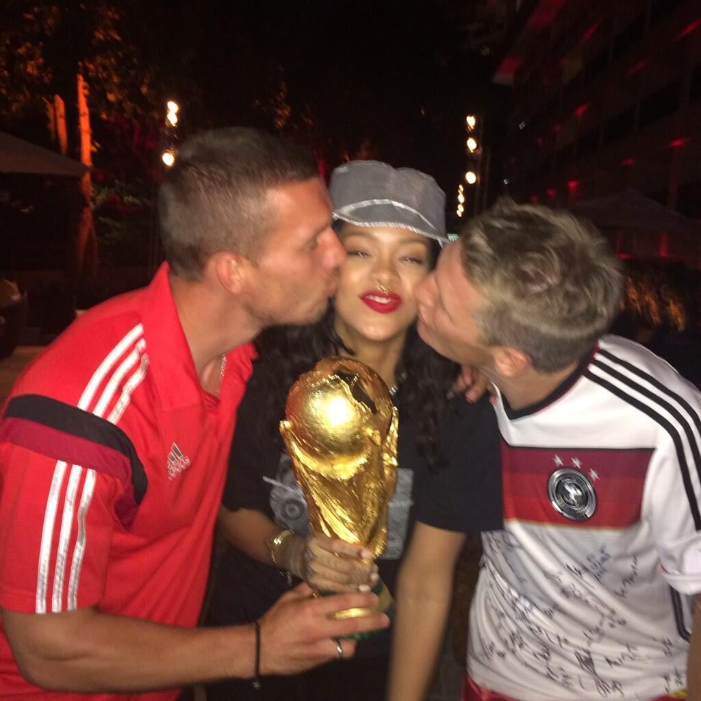 Last but Not Least, She Got Some German Smooches From the Winning Team.