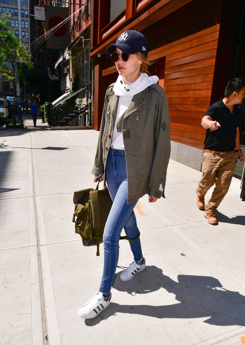 Gigi Hadid Wearing a Yankees Hat