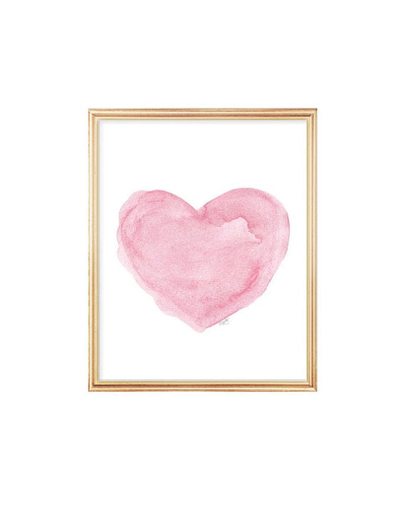 Watercolor heart painting