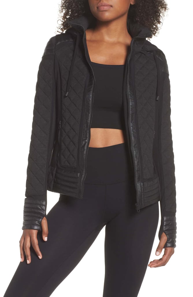 Blanc Noir Hooded Down Moto Jacket