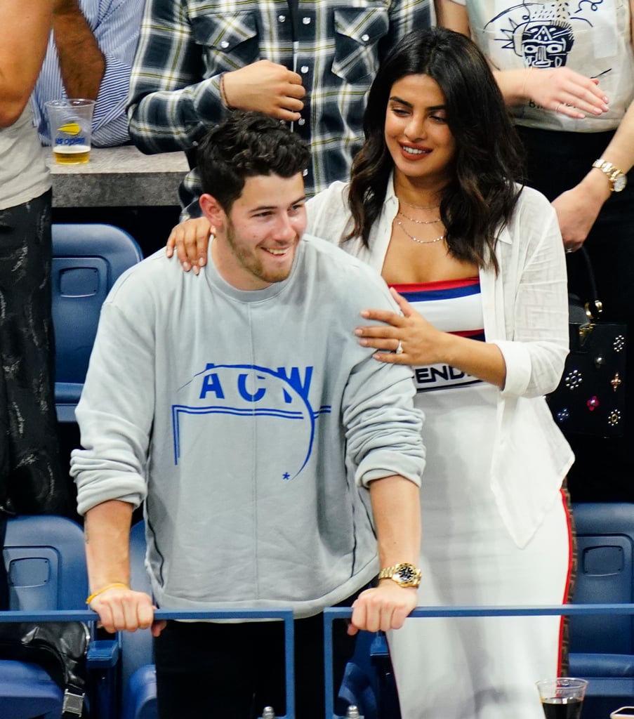 Priyanka Chopra White Dress With Nick Jonas at US Open