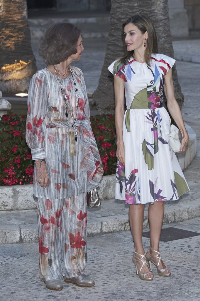 Queen Letizia and Queen Sofia's Floral Outfits August 2016