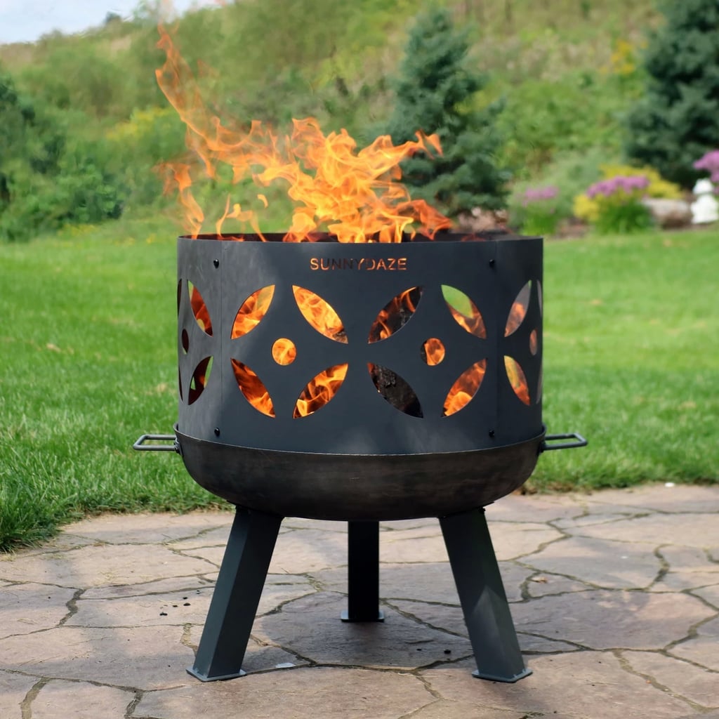 Retro Cast Iron Wood Burning Fire Pit Bowl