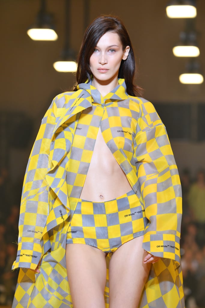 Rihanna's Off-White Yellow Checkered Cape Set April 2019