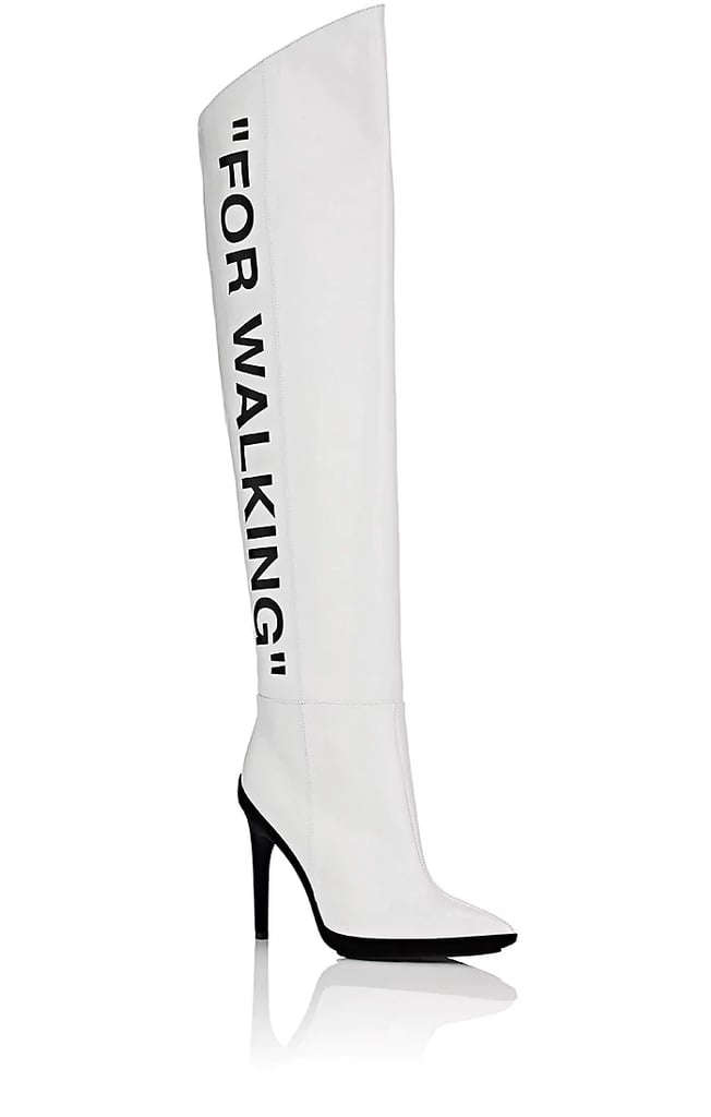 OffWhite C/O Virgol Abloh "For Walking" OvertheKnee Boots Bella Hadid OffWhite "For