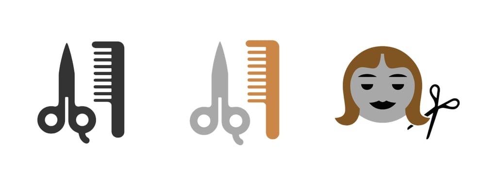 "Haircut now displays a woman having her hair cut, instead of scissors and a comb standing alone."
All these updates = emoji thumbs-up.