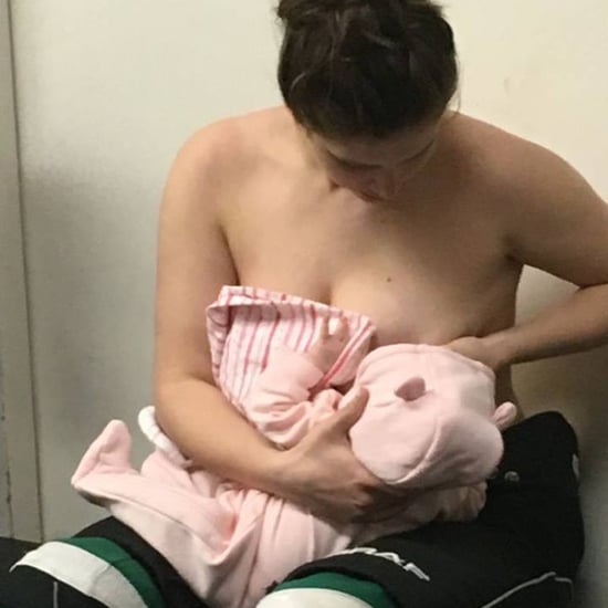 Canadian Hockey Player Breastfeeding in the Locker Room