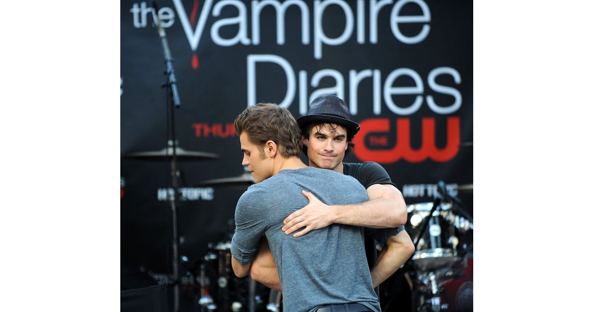 When They Embraced For a Brotherly Hug Ian Somerhalder and Paul Wesley Pictures POPSUGAR