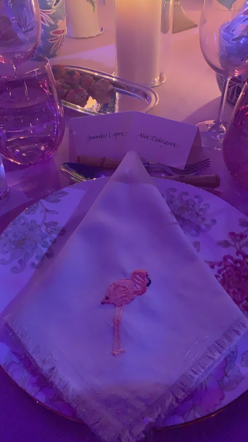 Jennifer Lopez Documented the Cute Flamingo-Themed Table Napkin