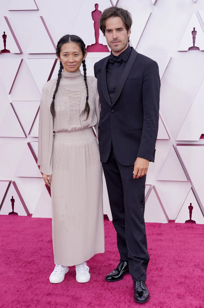 Chloé Zhao's White Sneakers and Hermès Gown at 2021 Oscars