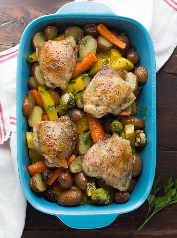Roasted Chicken and Vegetables With Miso-Honey Butter