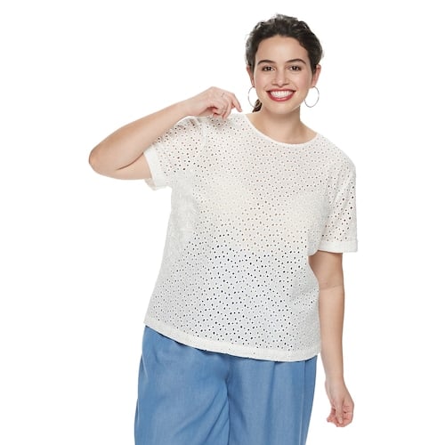 POPSUGAR Plus Size Eyelet Tee