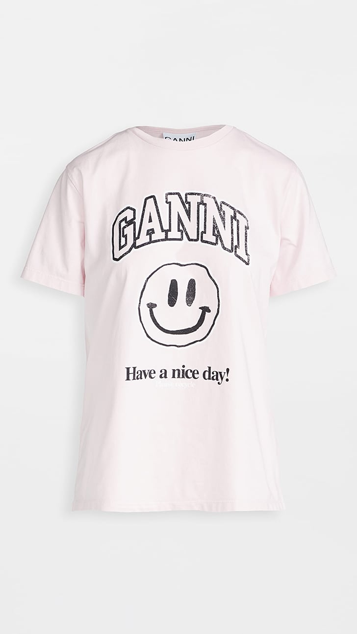 Ganni Basic Cotton Jersey Tee | How to Wear a Graphic-Print T-Shirt ...
