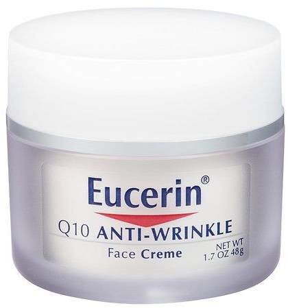 Normally, I moisturize at night with the Say Yes to Tomatoes moisturizer. If I feel like my skin is extra dry or if it's winter and I need extra hydration, I'll use Eucerin Q10 Anti-Wrinkle Face Creme ($12). It's thicker and I absolutely love the consistency.