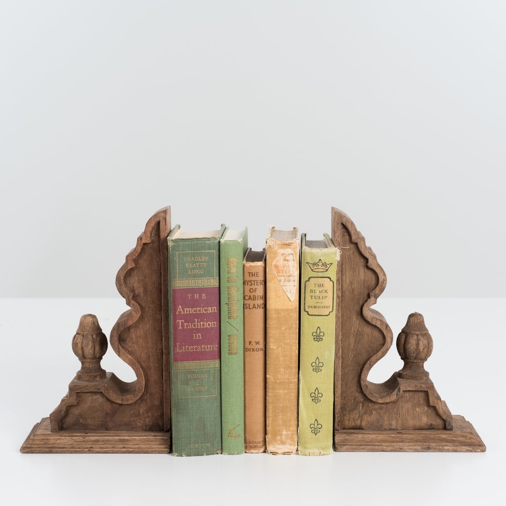 Wooden Finial Corbel Bookends