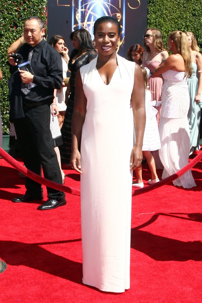 Uzo Aduba stunned in a white dress.