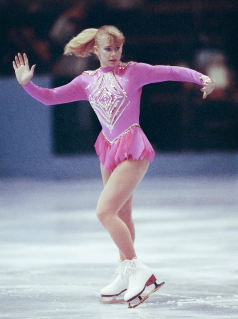 Tonya performing at the Skate America figure skating competition in 1991.