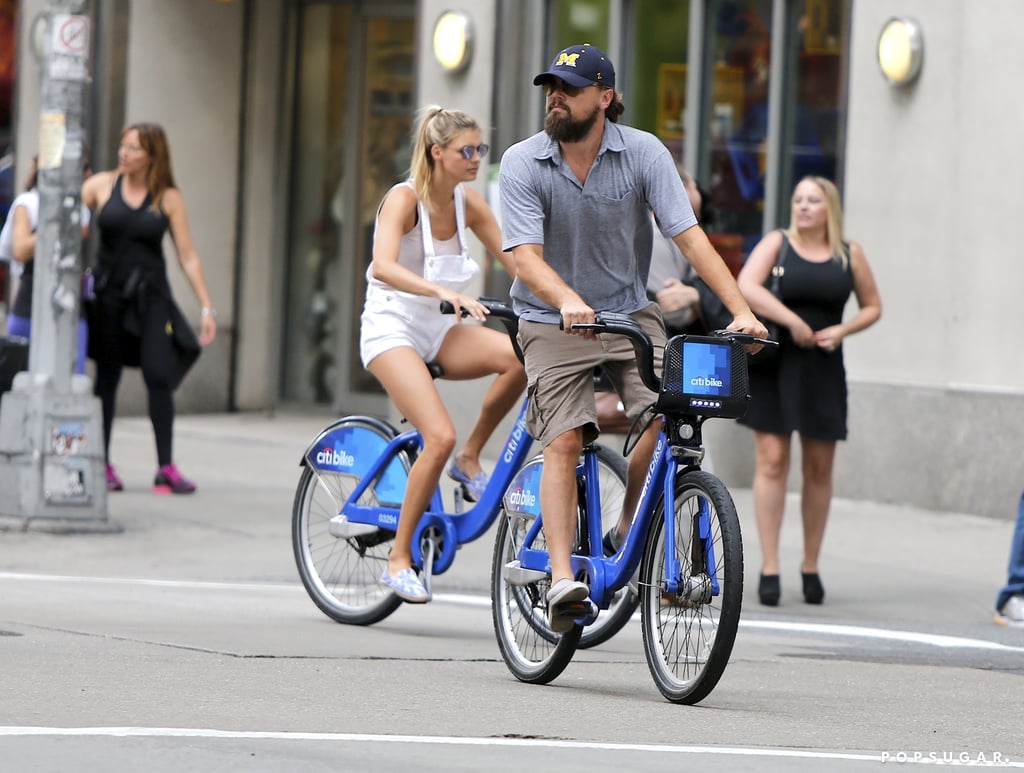 Leonardo DiCaprio and Kelly Rohrbach Riding Bikes PDA