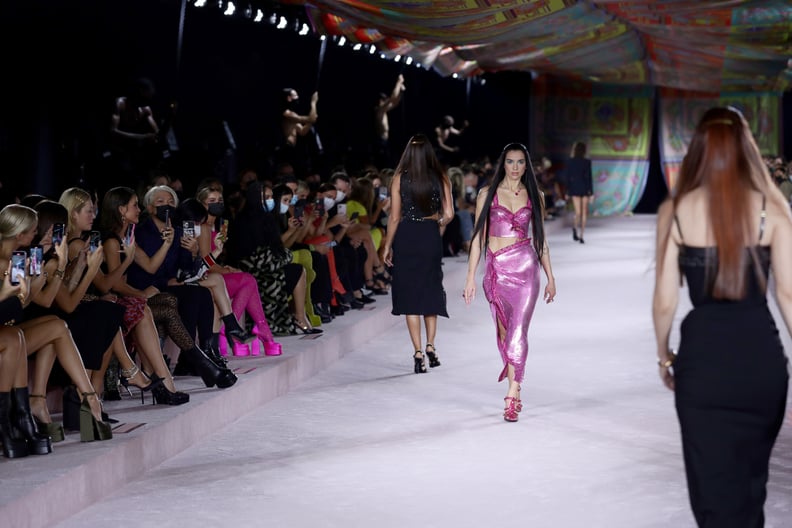 Dua Lipa makes runway debut for Versace at Milan Fashion Week