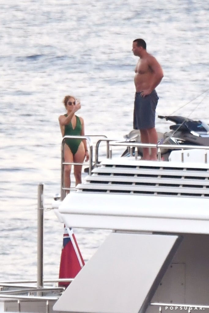 Jennifer Lopez and Alex Rodriguez on Yacht in Italy 2018