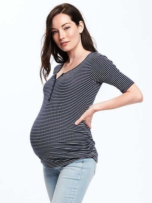 Old Navy Maternity Fitted Henley | Best Maternity Clothes | POPSUGAR ...