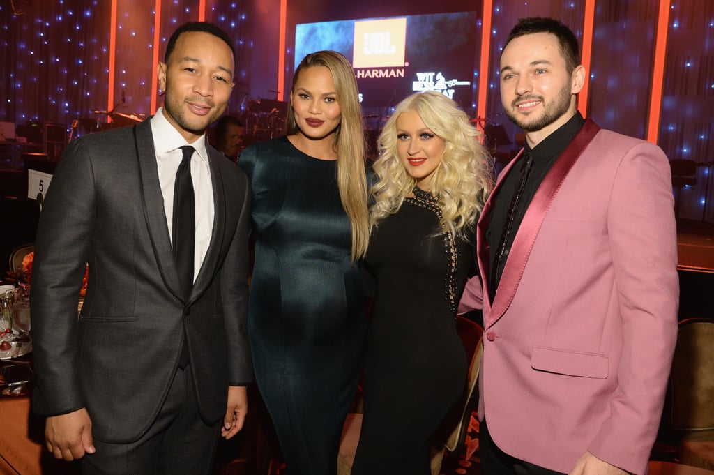 Chrissy Teigen and John Legend at Clive Davis Party 2016