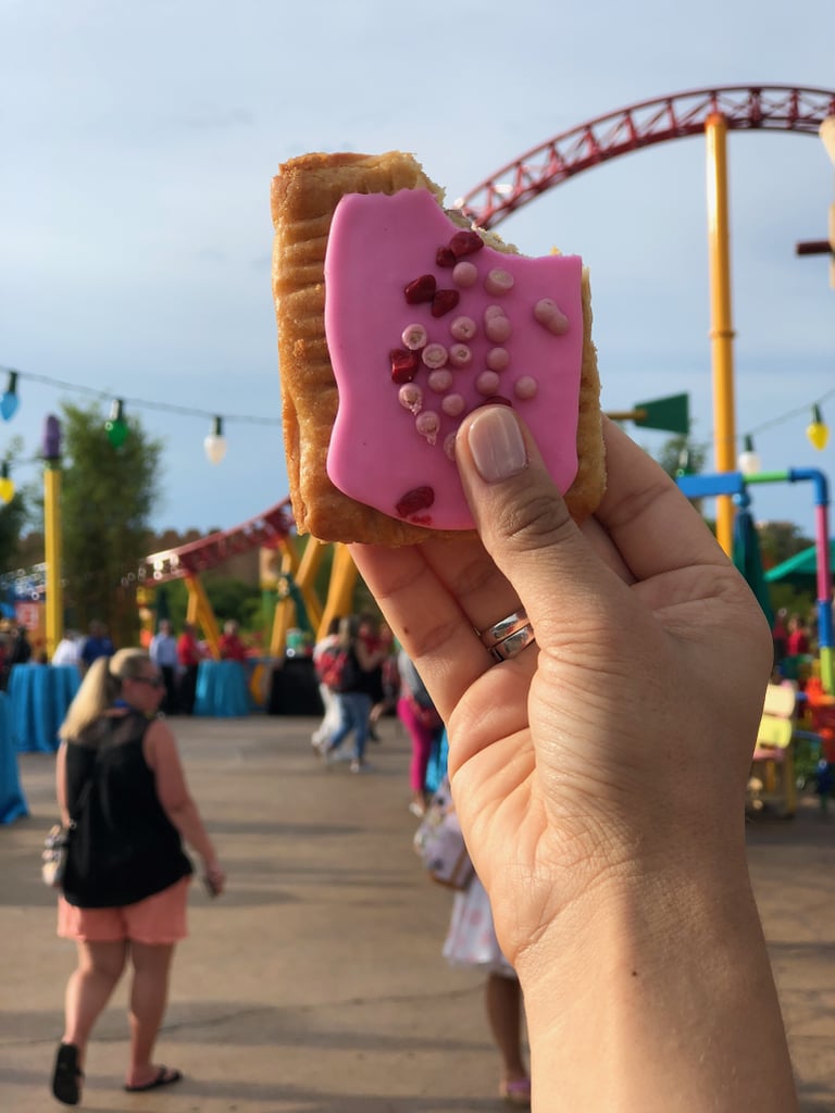 The Raspberry Lunch Tart in front of Slinky Dog Dash.